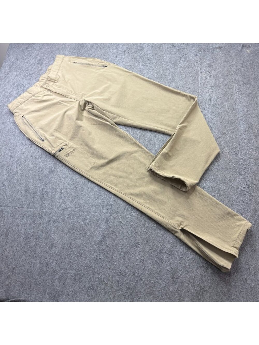 Marmot Cargo Hiking Pants Men L Khaki Beige Ankle Zip Adjustable Nylon 32"